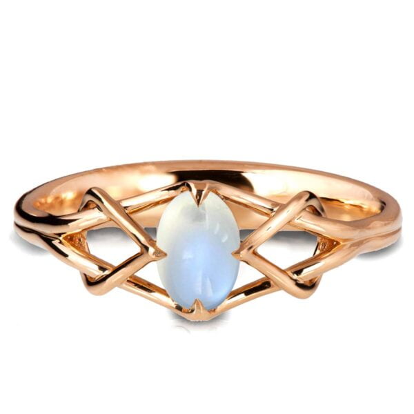 Moonstone Celtic Engagement Ring Rose Gold Catalogue