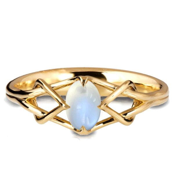 Moonstone Celtic Engagement Ring Yellow Gold Catalogue