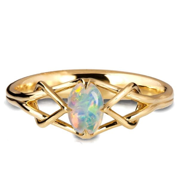 Opal Celtic Engagement Ring Yellow Gold Catalogue