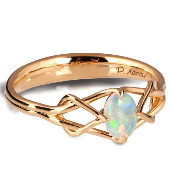 Opal Celtic Engagement Ring Rose Gold Catalogue
