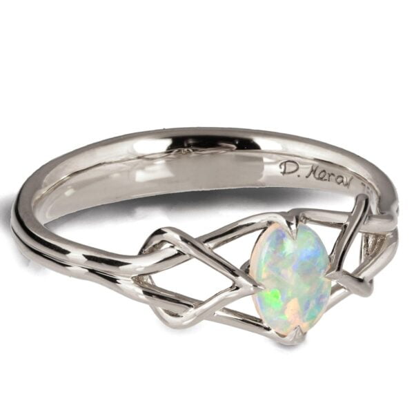 Opal Celtic Engagement Ring White Gold Catalogue