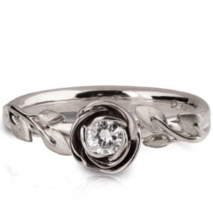 Rose Diamond Engagement Ring Platinum