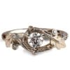 Platinum and Rose Gold Twig and Oak Leaf Engagement Ring Set With a Moissanite Catalogue