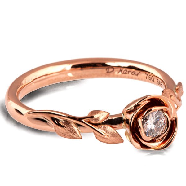 Rose Engagement Ring Rose Gold and Moissanite Catalogue