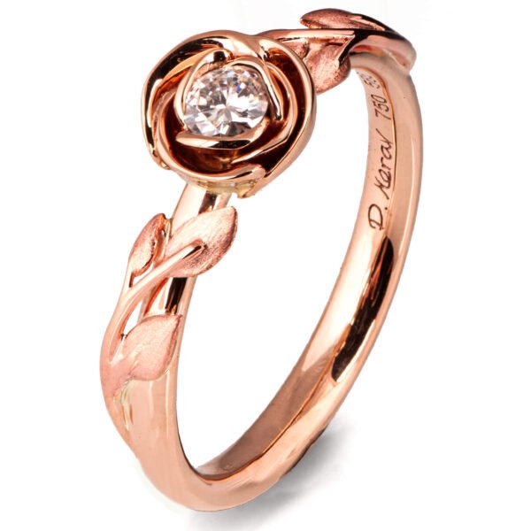Rose Engagement Ring Rose Gold and Moissanite Catalogue