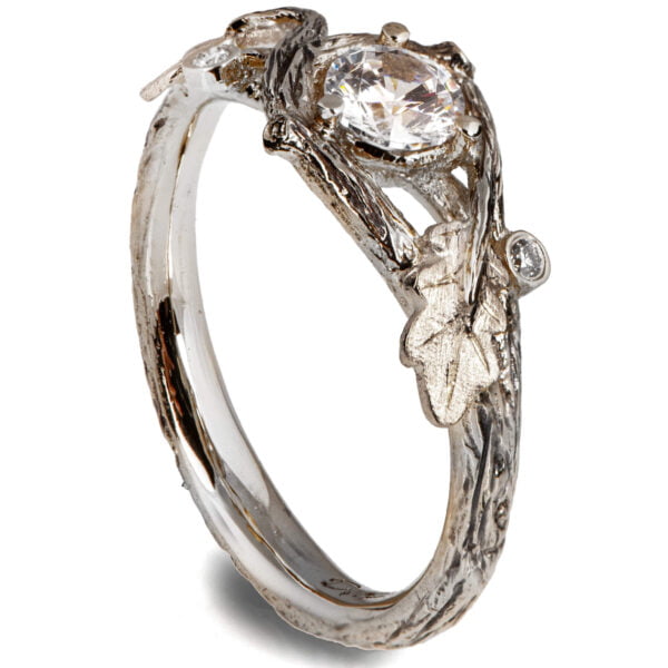Twig and Oak Leaf Engagement Ring White Gold and Diamond Catalogue