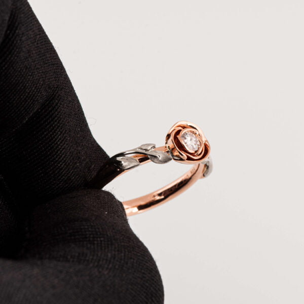 Rose Engagement Ring Rose Gold and White Gold With Diamond Catalogue