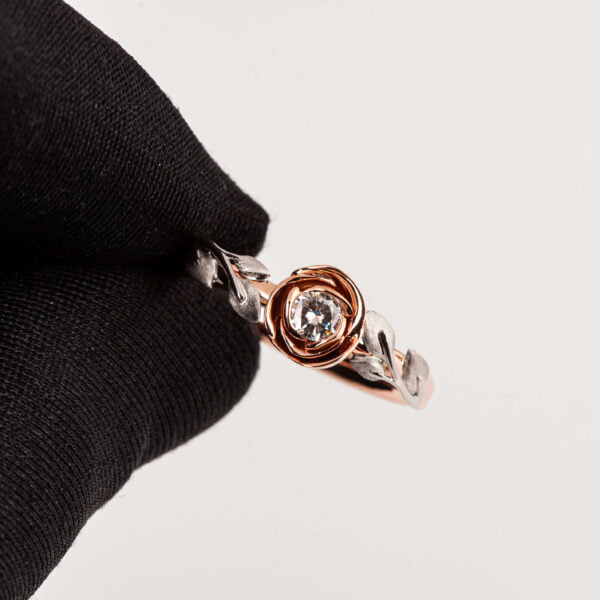 Rose Engagement Ring Rose Gold and White Gold With Diamond Catalogue