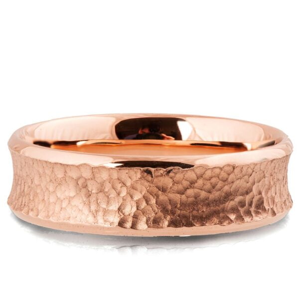 Hammered Rose Gold 6mm Wide Wedding Band Catalogue
