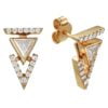 Yellow Gold Triangle Diamond Stud Earrings Catalogue