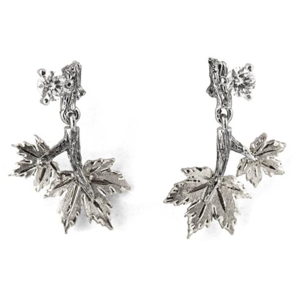 Maple Leaf Earrings White Gold and Diamonds Catalogue