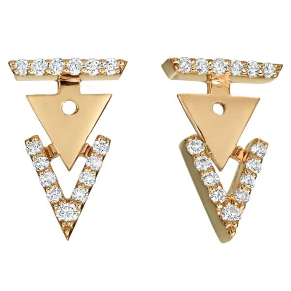 Rose Gold Triangle Diamond Stud Earrings Catalogue