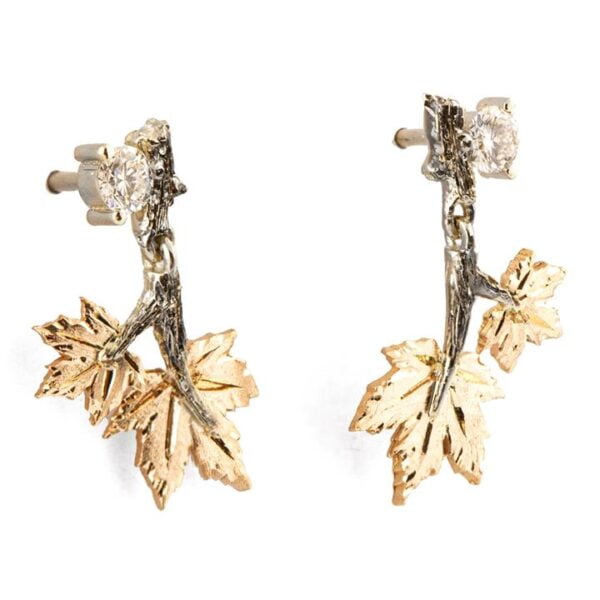 Maple Leaf Earrings Yellow Gold and Diamonds Catalogue