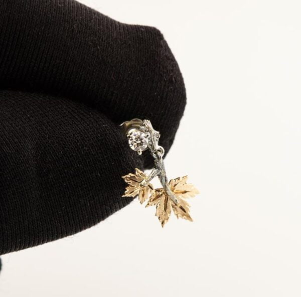 Maple Leaf Earrings Yellow Gold and Diamonds Catalogue