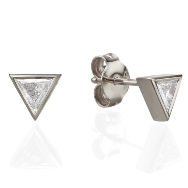 Platinum Triangle Diamond Stud Earrings Catalogue