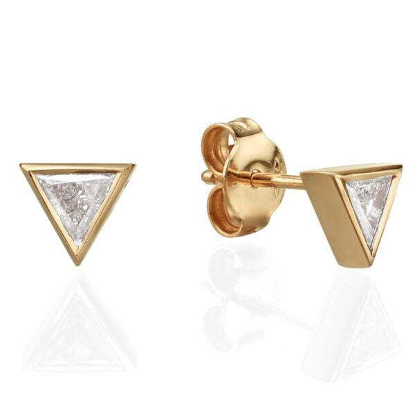 Rose Gold Triangle Diamond Stud Earrings Catalogue