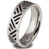 Textured Geometric Black and White Gold Wedding Band Catalogue