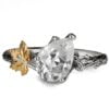 Twig and Maple Leaf Engagement Ring Yellow Gold and 2ct Moissanite Catalogue