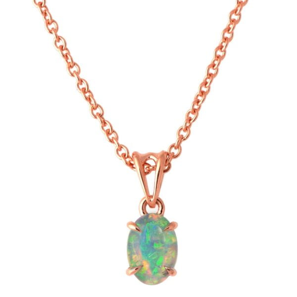Rose Gold Oval Opal Pendant Catalogue