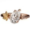 Twig and Maple Leaf Engagement Ring Platinum and Gold and 2ct Moissanite Catalogue