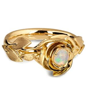 Rose Flower Opal Ring Yellow Gold Catalogue