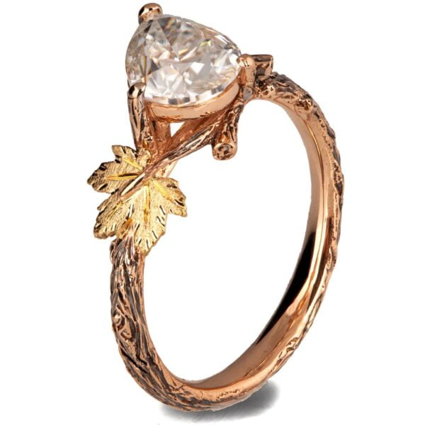 Twig and Maple Leaf Engagement Ring Rose Gold and 2ct Diamond Catalogue