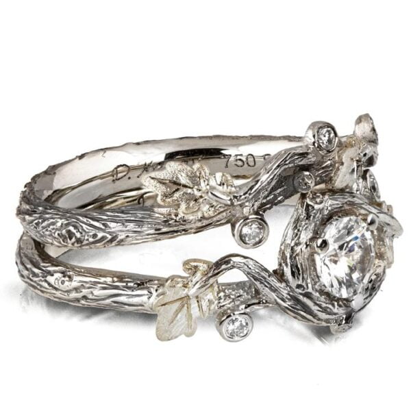 Twig and Oak Leaf Bridal Set White Gold and Diamond Catalogue