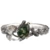 Twig and Ginkgo Leaf Engagement Ring Rose Gold and Green Moss Agate Catalogue