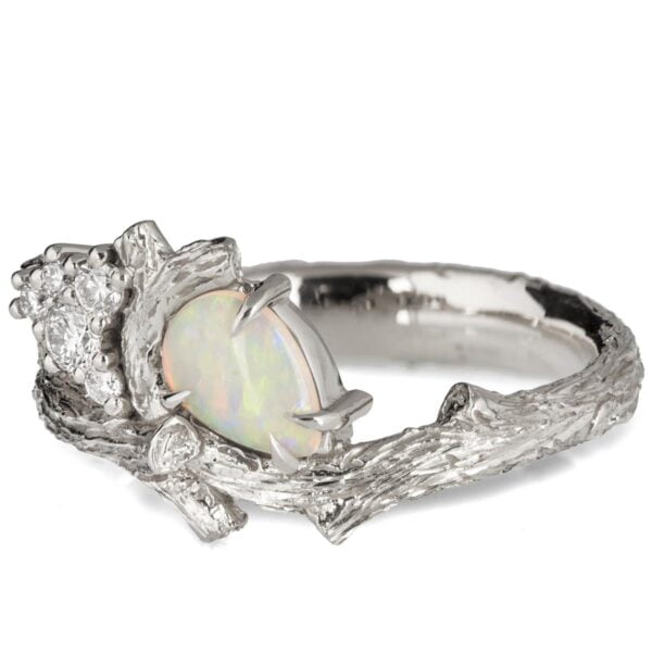 Platinum Opal and Diamonds Cluster Twig Ring Catalogue