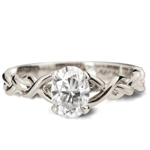 Braided Engagement Ring White Gold and Oval Diamond Catalogue
