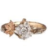 Twig and Maple Leaf Diamond Cluster Engagement Ring Rose Gold Catalogue
