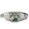 Moss Agate Twig and Fig Leaves Engagement Ring Rose Gold Catalogue