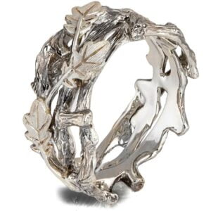 Twig and Oak Leaves Wedding Band White Gold Catalogue