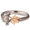 Twig and Maple Leaf Engagement Ring Yellow Gold and Rustic Salt & Pepper Diamond Catalogue