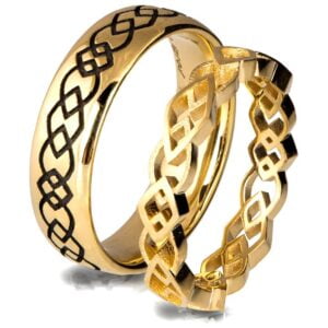 Yellow Gold His & Hers Celtic Wedding Bands Catalogue