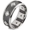 Men’s Wedding Band Black and White Gold with Square Diamonds Catalogue