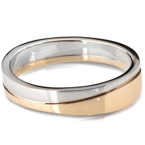 Platinm and Rose Gold Two Toned Wave Contoured Wedding Band Catalogue