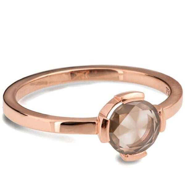 Asteriated Portrait Cut Trapiche Diamond Rose Gold Engagement Ring Catalogue