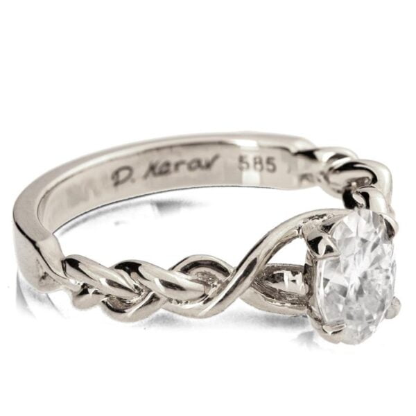 Braided Engagement Ring White Gold and Oval Diamond Catalogue