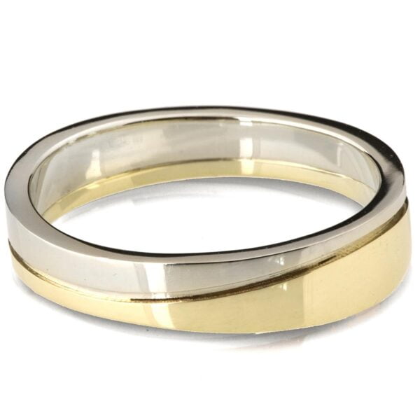 Solid Gold Two Toned Wave Contoured Wedding Band Catalogue
