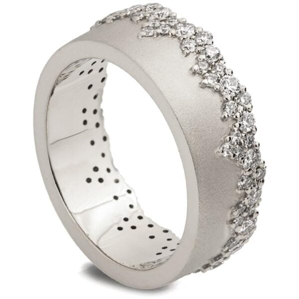 Snow Ring, Platinum Wedding Ring Set With a Cluster of Diamonds Catalogue