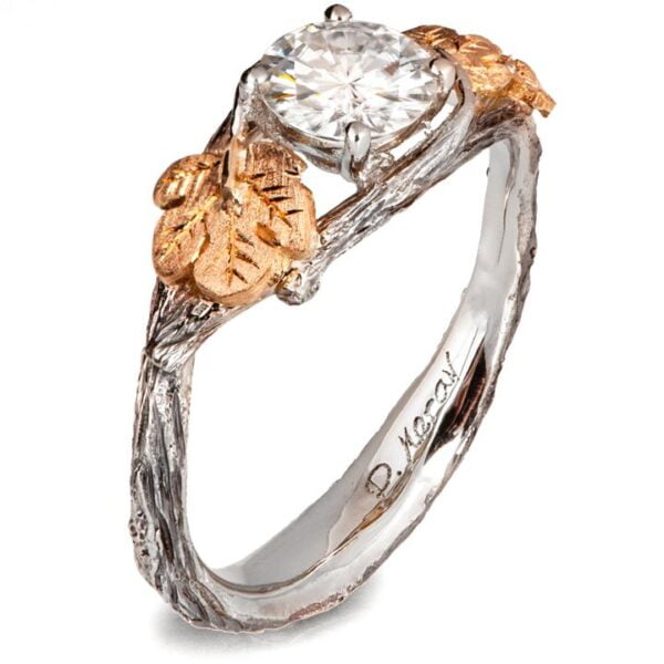 Twig and Fig Leaves Engagement Rose Gold and Moissanite Catalogue