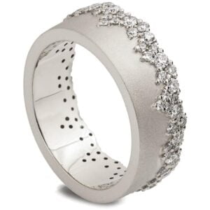 Snow Ring, White Gold Wedding Ring Set With a Cluster of Diamonds Catalogue