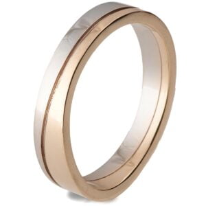 Rose Gold Two Toned Wave Contoured Wedding Band Catalogue
