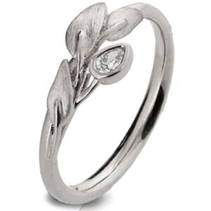 Pear Diamond White Gold Leaves Ring Catalogue