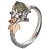 Maple Leaf Moss Agate and Diamonds Cluster Engagement Ring White Gold Catalogue
