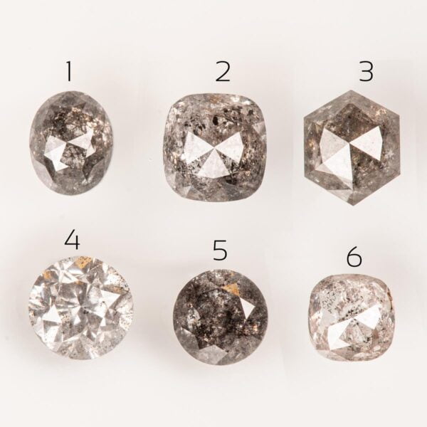Platinum Alternating Black and White Diamond Halo Salt and Pepper Diamond Engagement Ring Catalogue