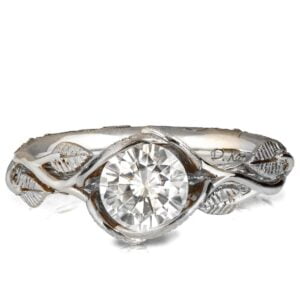 1ct Moissanite Twig and Leaves White Gold Engagement Ring Catalogue