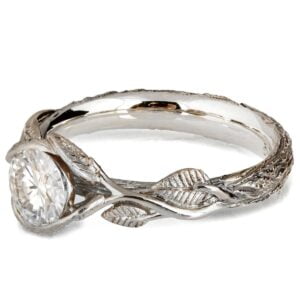 1ct Moissanite Twig and Leaves White Gold Engagement Ring Catalogue