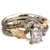 Twig and Oak Leaf Bridal Set White Gold and Oval Diamond Catalogue